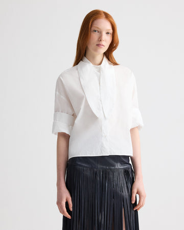 TWP White Tie One On Shirt in Superfine Cotton view 4