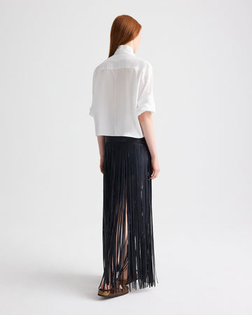 TWP White Tie One On Shirt in Superfine Cotton view 5