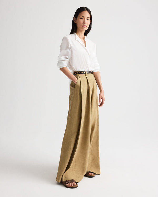 TWP White Tied Down Shirt in Superfine Cotton Shirting view 4