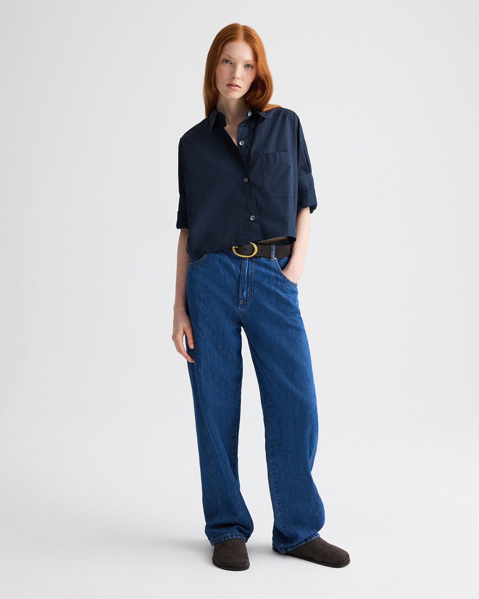 TWP Paris Easy Boy Jean in Linen Cotton Denim view 1