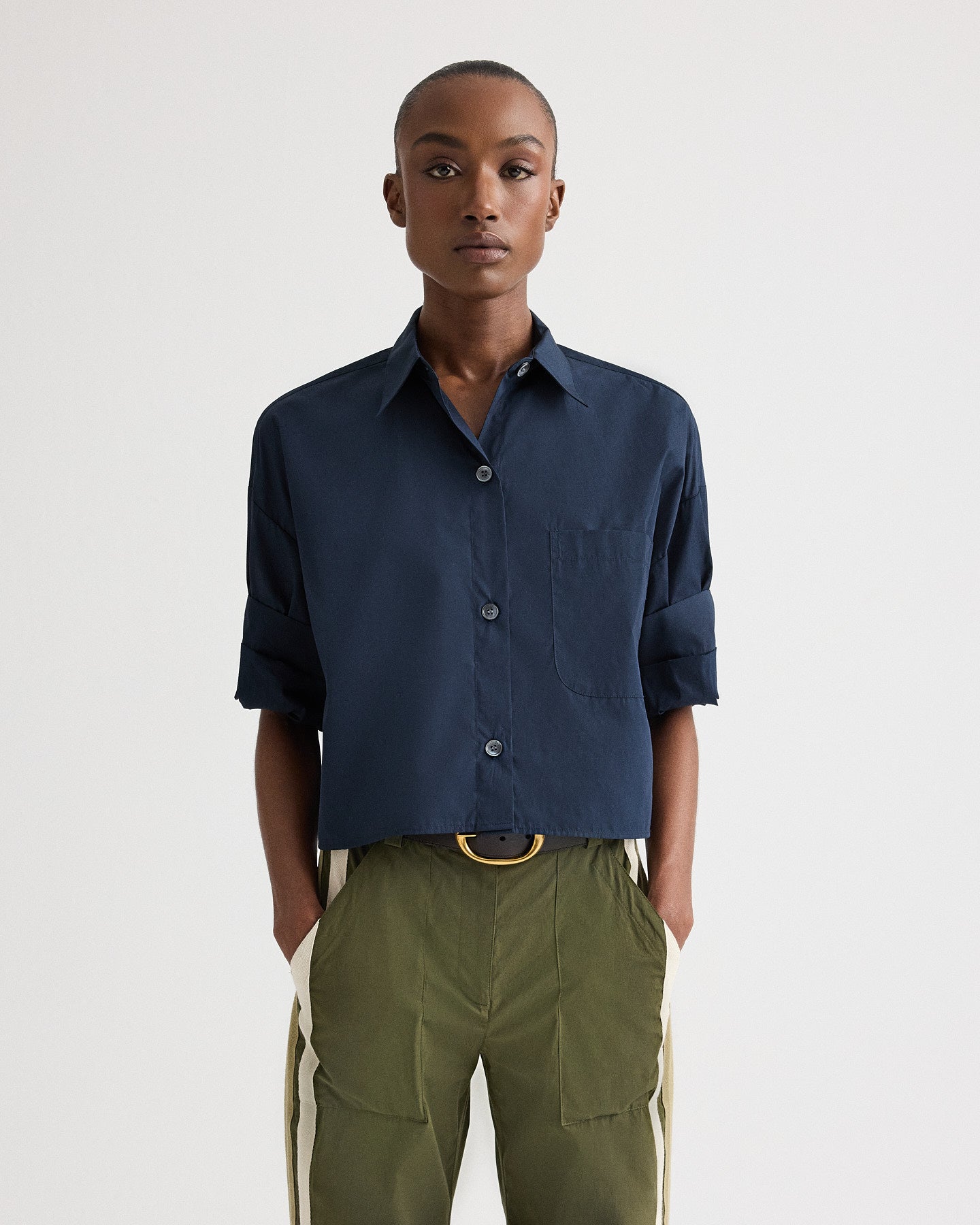 トップス knuth marf spring rugger shirt navy Knuth Marf - スプリング ラガーシャツ (ネイビー) spring rugger