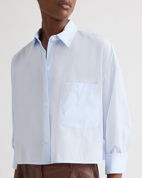 Baby blue Soon to be Ex Shirt in Superfine Cotton | TWP