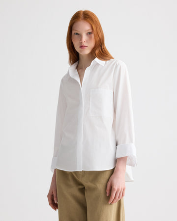 TWP White Boyfriend Shirt in Superfine Cotton view 1