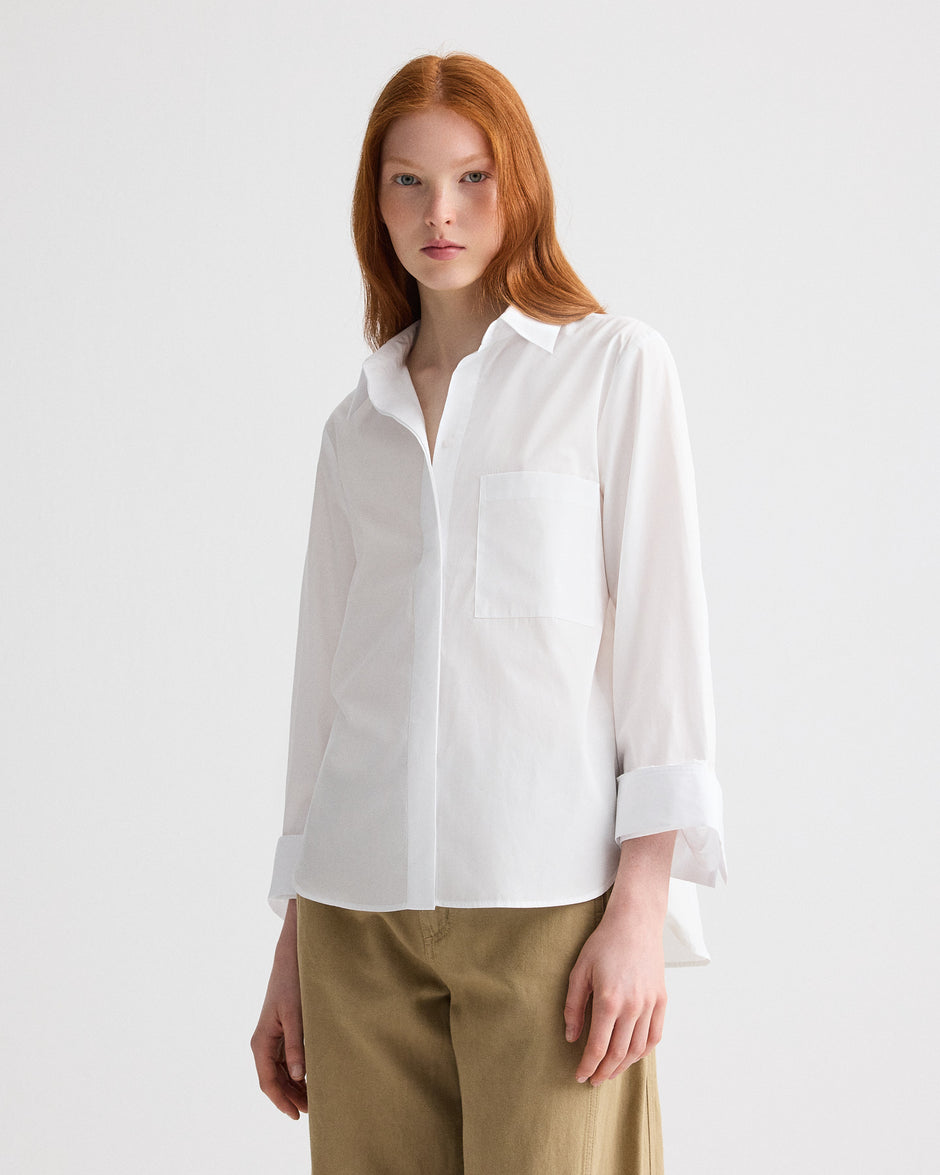 TWP White Boyfriend Shirt in Superfine Cotton view 1