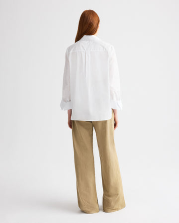 TWP White Boyfriend Shirt in Superfine Cotton view 5