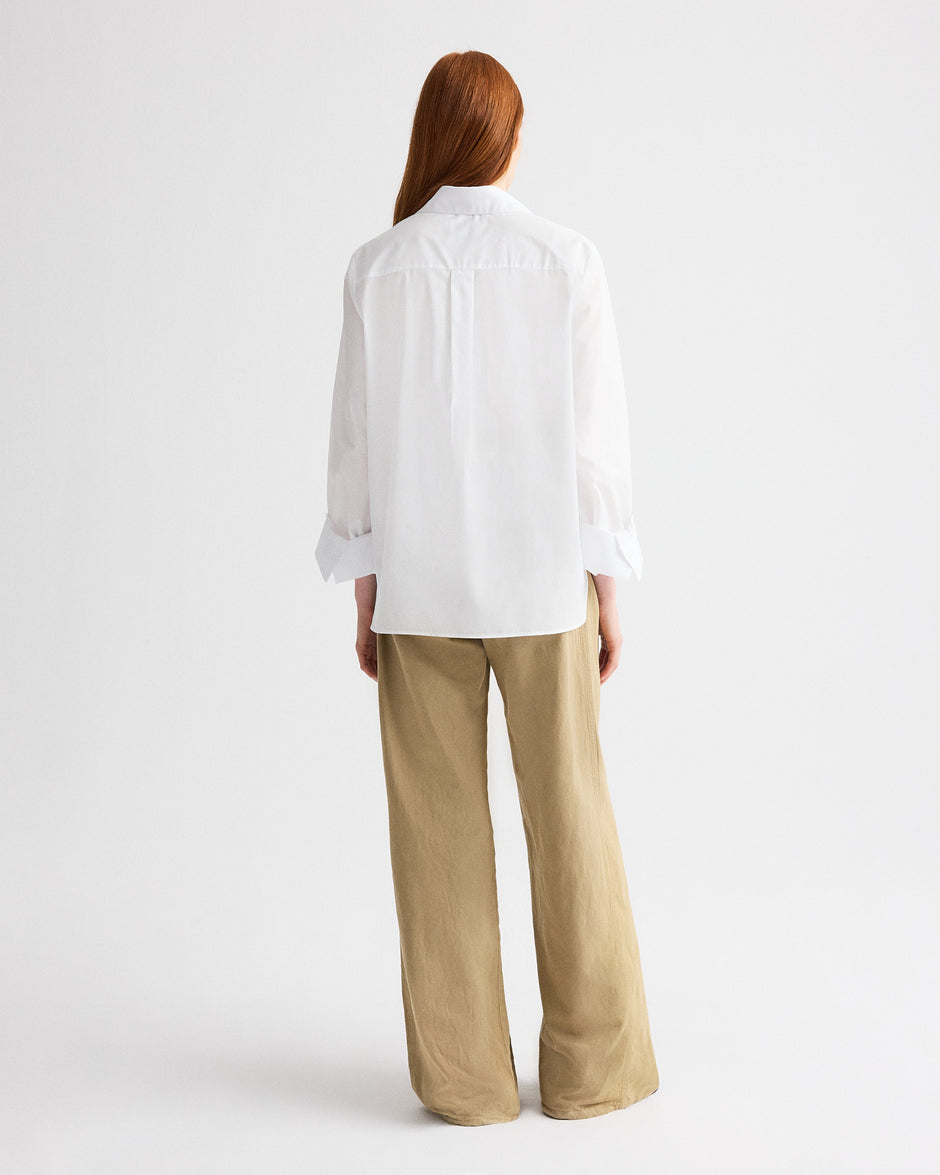 TWP White Boyfriend Shirt in Superfine Cotton view 5
