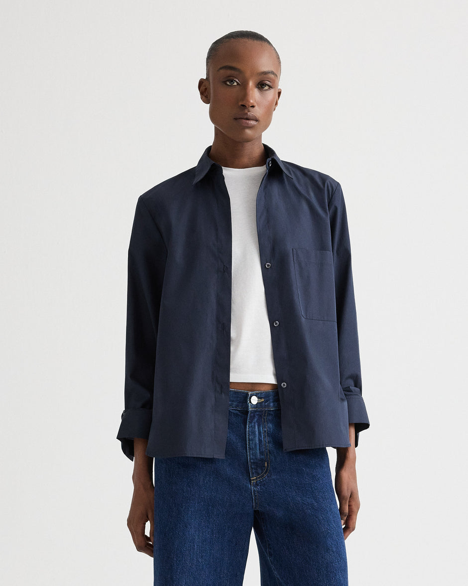 TWP Midnight Next Morning Shirt in Superfine Cotton view 2