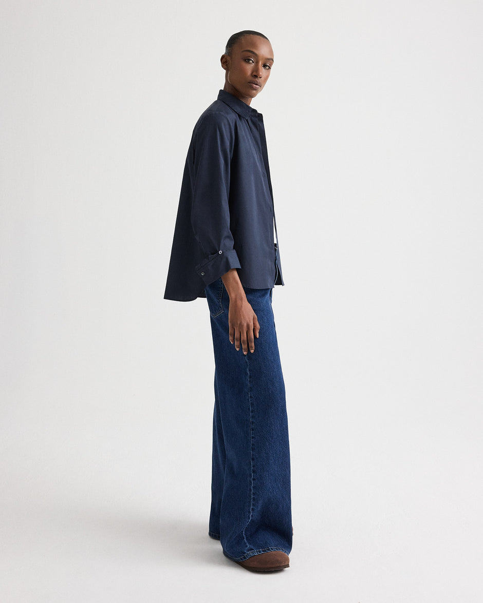 TWP Midnight Next Morning Shirt in Superfine Cotton view 4