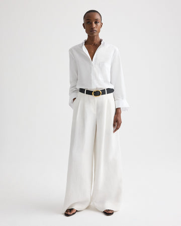 TWP White Next Morning Shirt in Superfine Cotton view 3