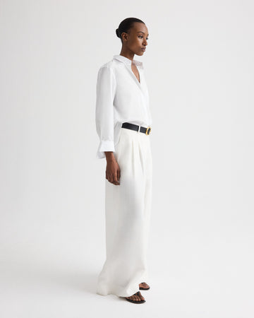 TWP White Next Morning Shirt in Superfine Cotton view 4