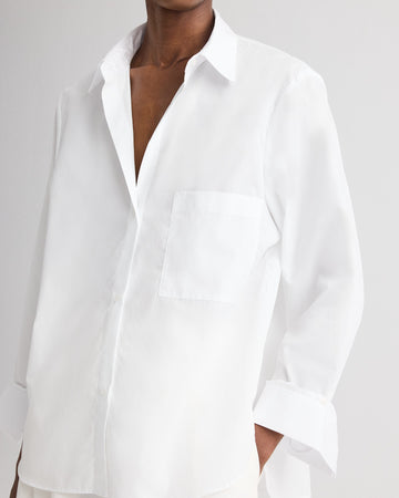 TWP White Next Morning Shirt in Superfine Cotton view 2