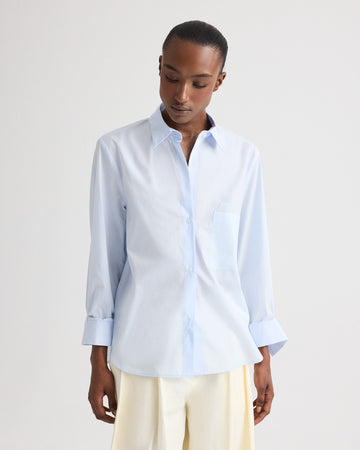 TWP Baby blue Next Morning Shirt in Superfine Cotton view 3