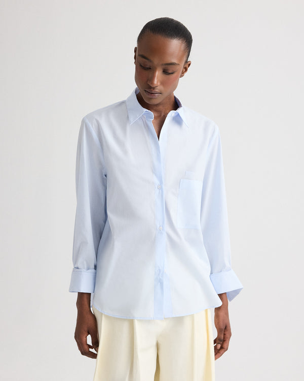TWP Baby blue Next Morning Shirt in Superfine Cotton view 2
