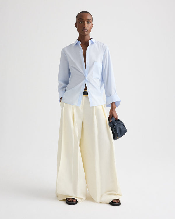 TWP Baby blue Next Morning Shirt in Superfine Cotton view 3