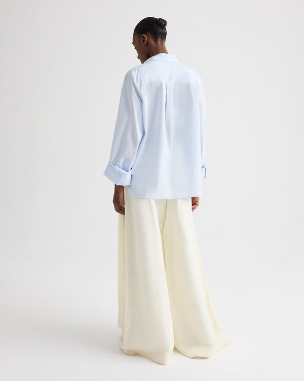 TWP Baby blue Next Morning Shirt in Superfine Cotton view 5