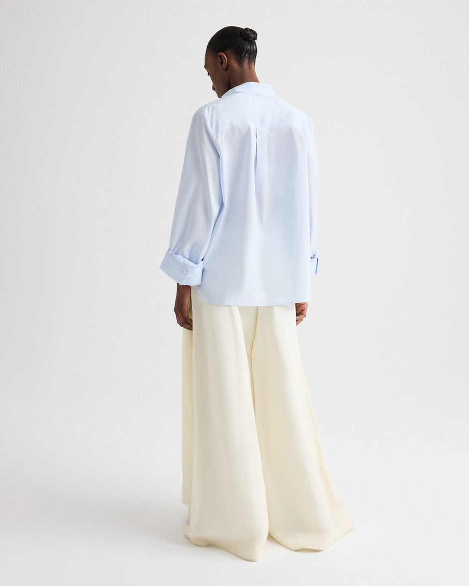 TWP Baby blue Next Morning Shirt in Superfine Cotton view 5