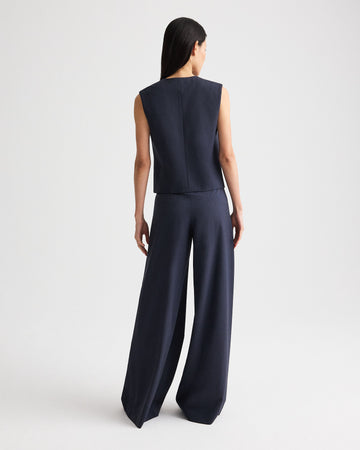 TWP Indigo Tyler Vest in Italian Wool Twill view 5