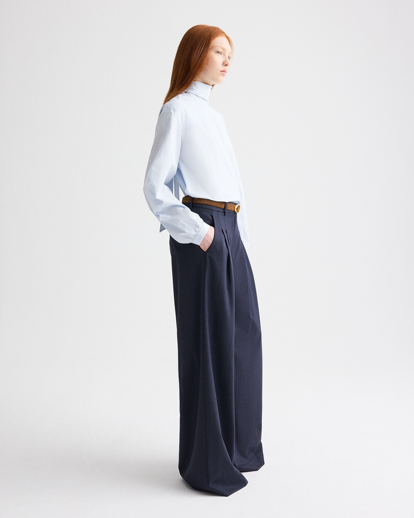 TWP Indigo Next Didi Pant in Italian Wool Twill view 4