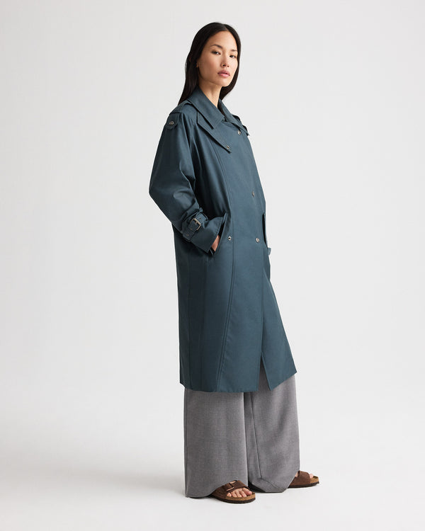 TWP Petrol Long Bogie Trench in Water Repellent Twill view 4