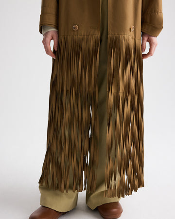 TWP British khaki Fringe Benefit Coat in Water Repellent Twill view 2