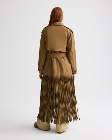 TWP British khaki Fringe Benefit Coat in Water Repellent Twill view 3