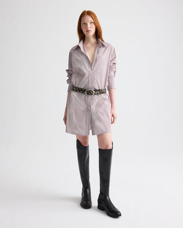 TWP White / wine Big Joe Shirt Dress in Superfine Mini Stripe view 1