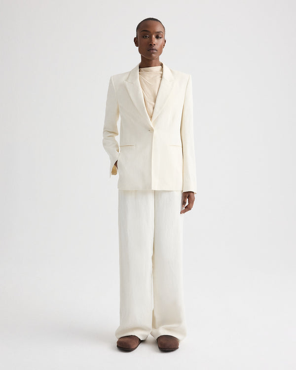 TWP Bone Her Fit Blazer in Coated Viscose Linen view 3