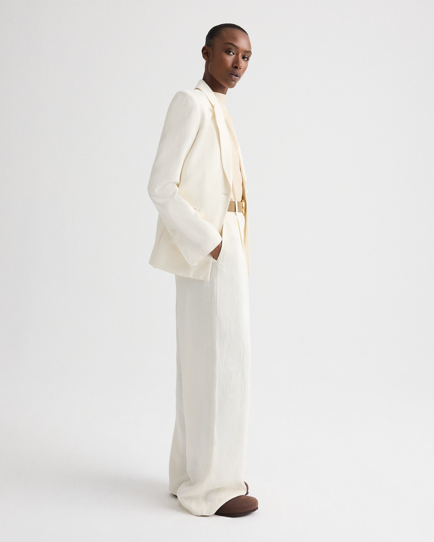 TWP Bone Her Fit Blazer in Coated Viscose Linen view 4