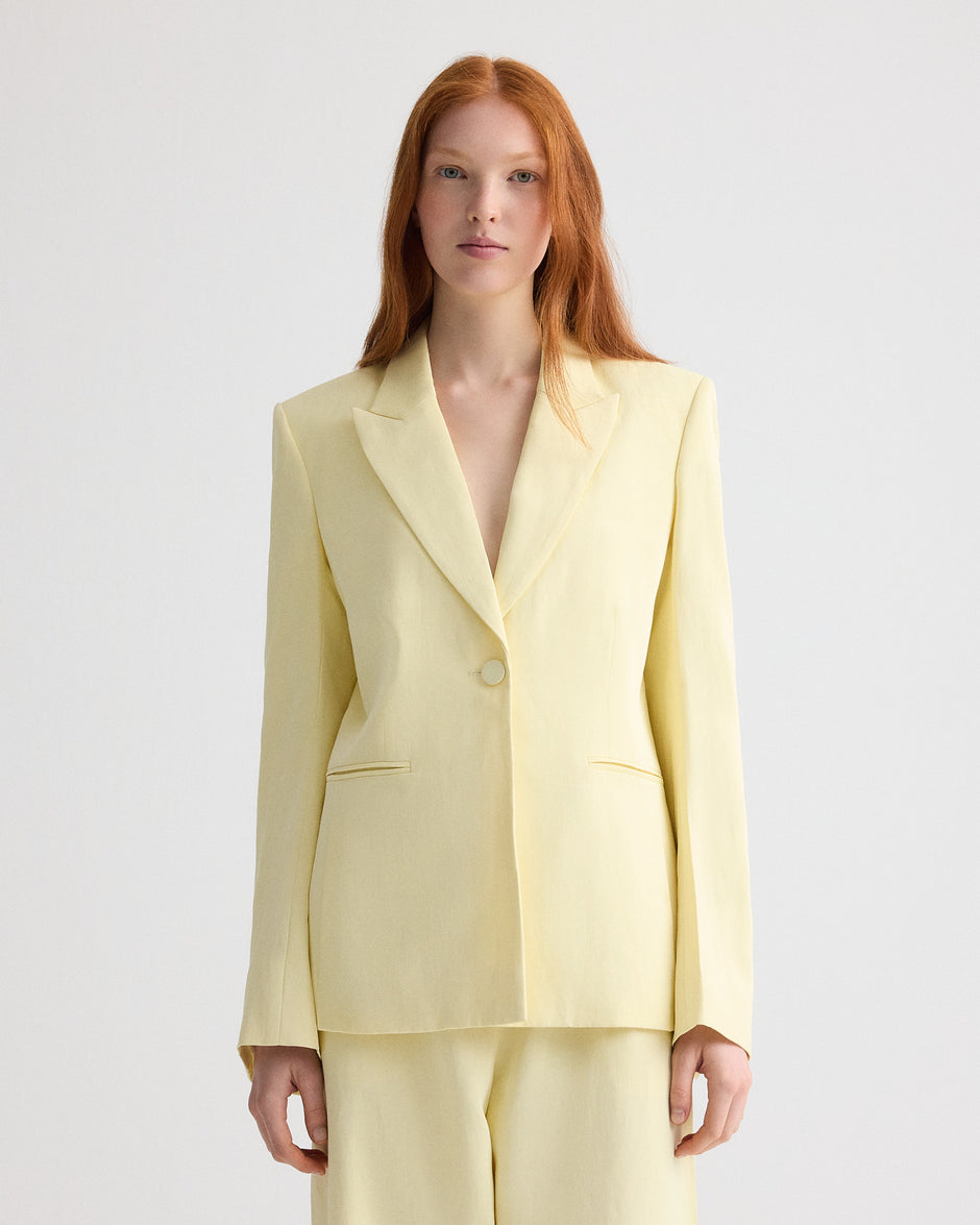 TWP Flan Her Fit Blazer in Coated Viscose Linen view 2