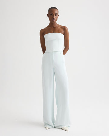 TWP Blue flower Dylan Pant in Coated Viscose Linen view 1