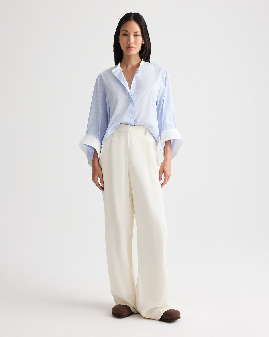 TWP Bone Hudson St Pant in Coated Viscose Linen view 4