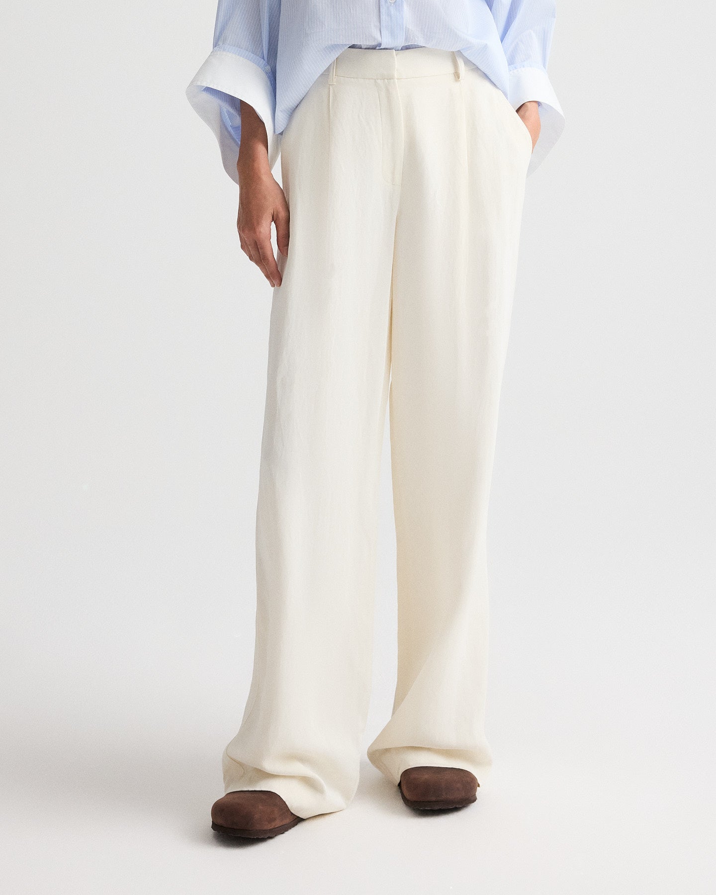 TWP Bone Hudson St Pant in Coated Viscose Linen view 2