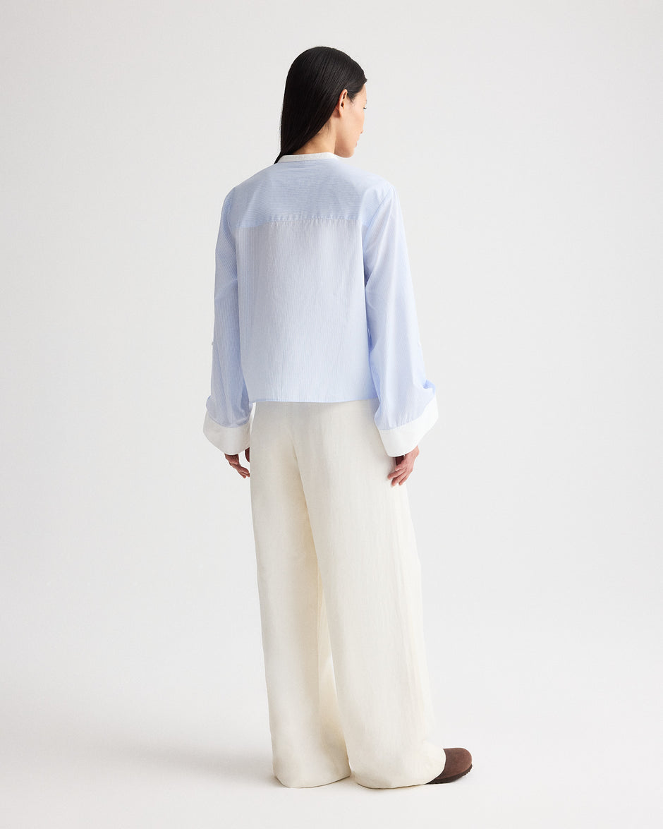 TWP Bone Hudson St Pant in Coated Viscose Linen view 6