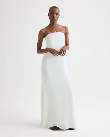 TWP Blue flower Carolyns Gown in Coated Viscose Linen view 1