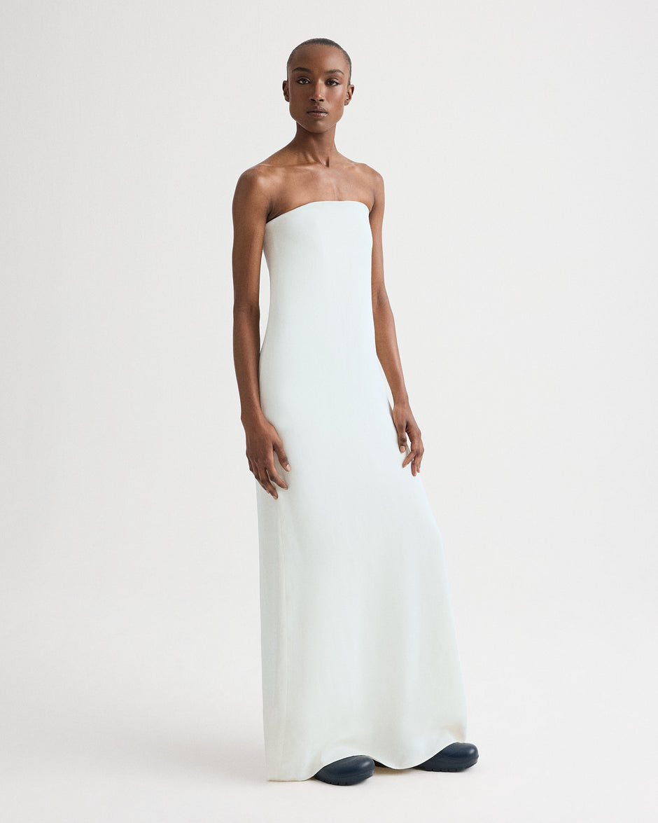 TWP Blue flower Carolyns Gown in Coated Viscose Linen view 2