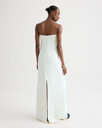 TWP Blue flower Carolyns Gown in Coated Viscose Linen view 3