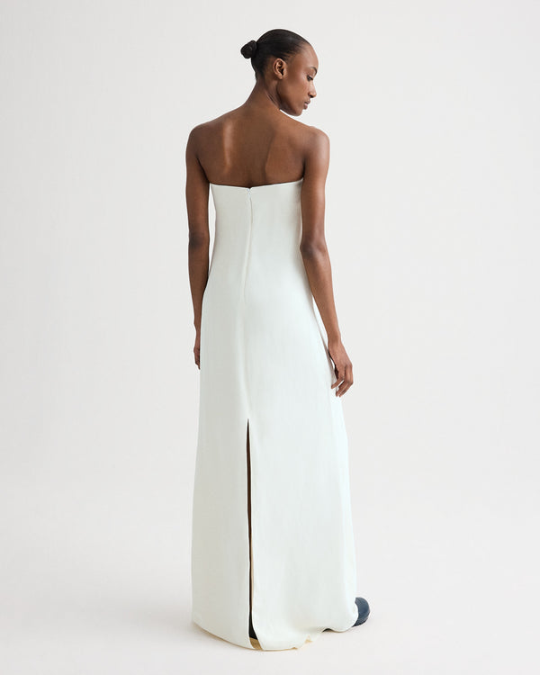 TWP Blue flower Carolyns Gown in Coated Viscose Linen view 3