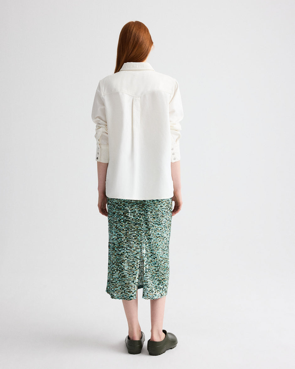 TWP White Ranchers Daughter Shirt in Natural Denim view 5