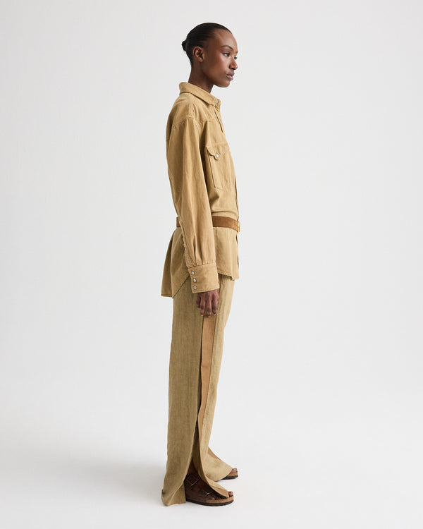 TWP Kelp OG Supersized Shirt in Natural Denim view 5