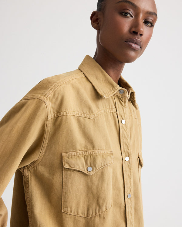TWP Kelp OG Supersized Shirt in Natural Denim view 2