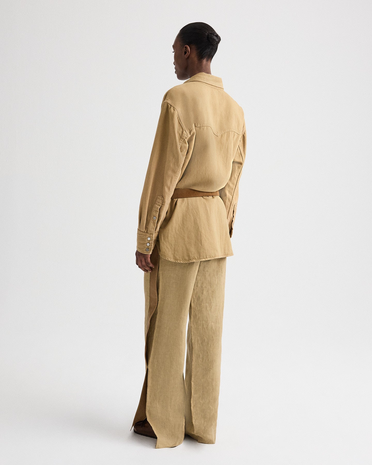 TWP Kelp OG Supersized Shirt in Natural Denim view 6