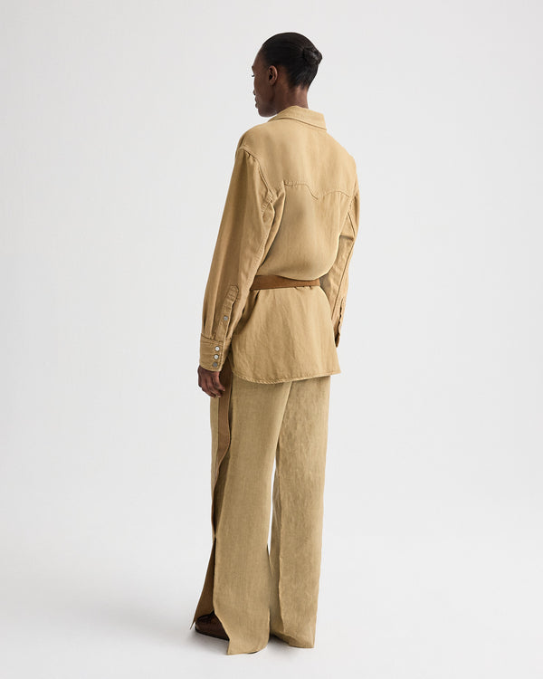 TWP Kelp OG Supersized Shirt in Natural Denim view 6