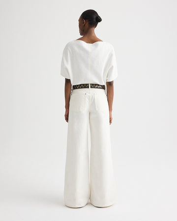 TWP White Simple T in Natural Denim view 6