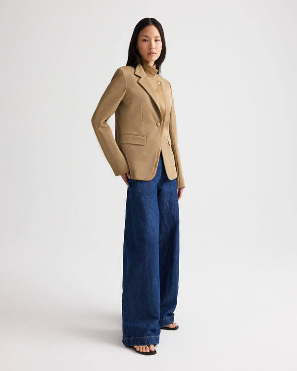 TWP British khaki / kelp The Double Take Blazer in Trench Chino Twill view 3