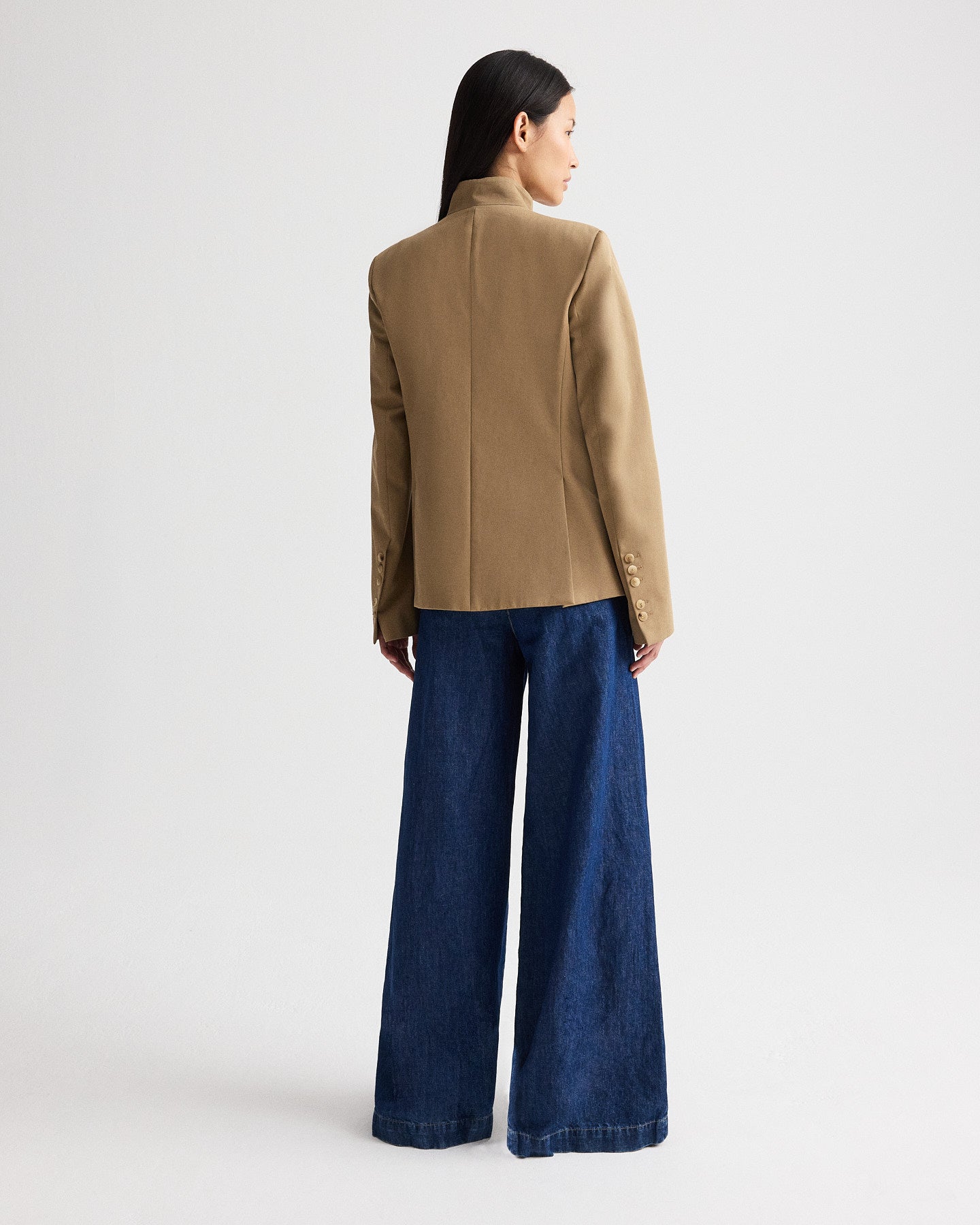 TWP British khaki / kelp The Double Take Blazer in Trench Chino Twill view 5