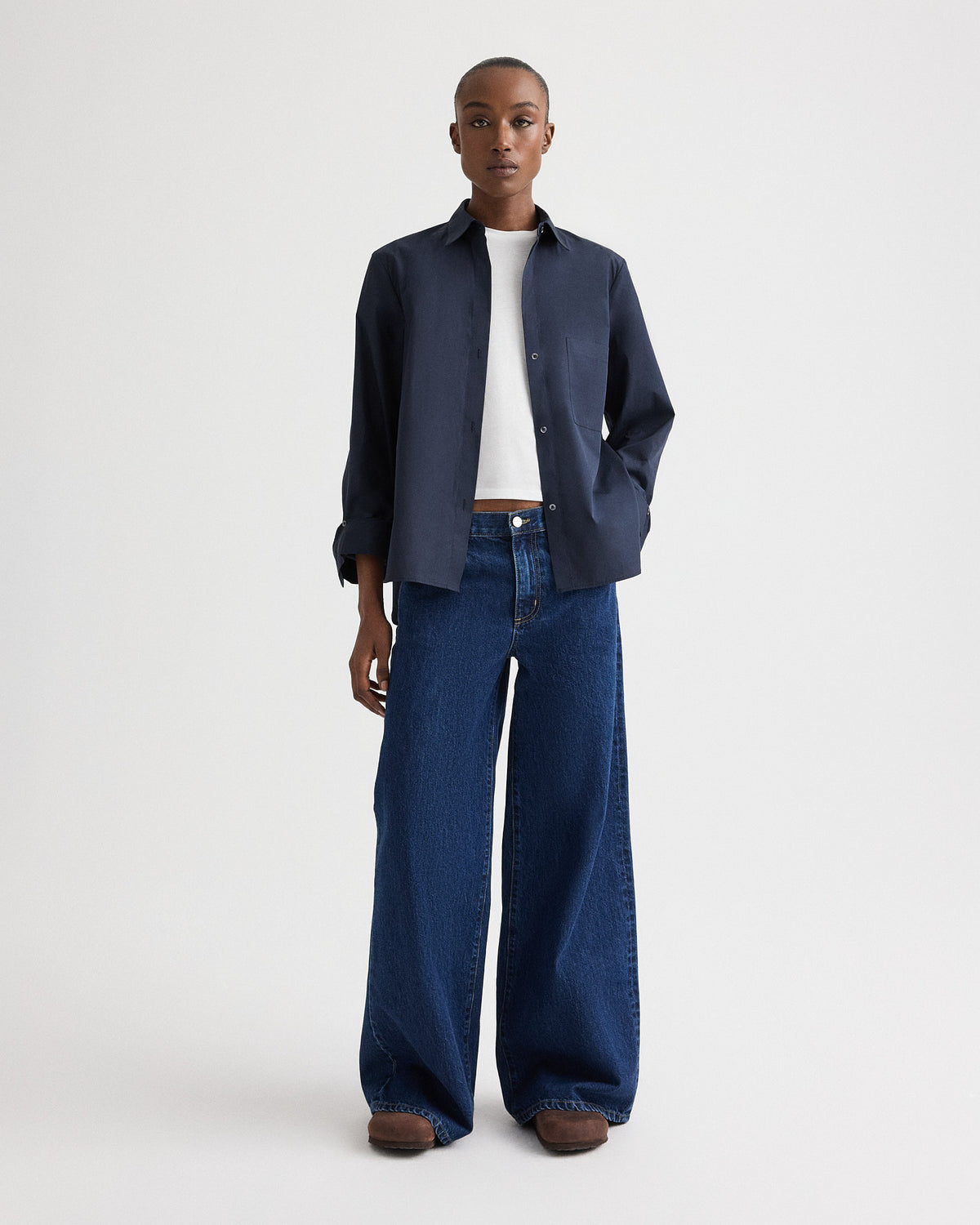 Simple Project Vintage Wash Wide Denim