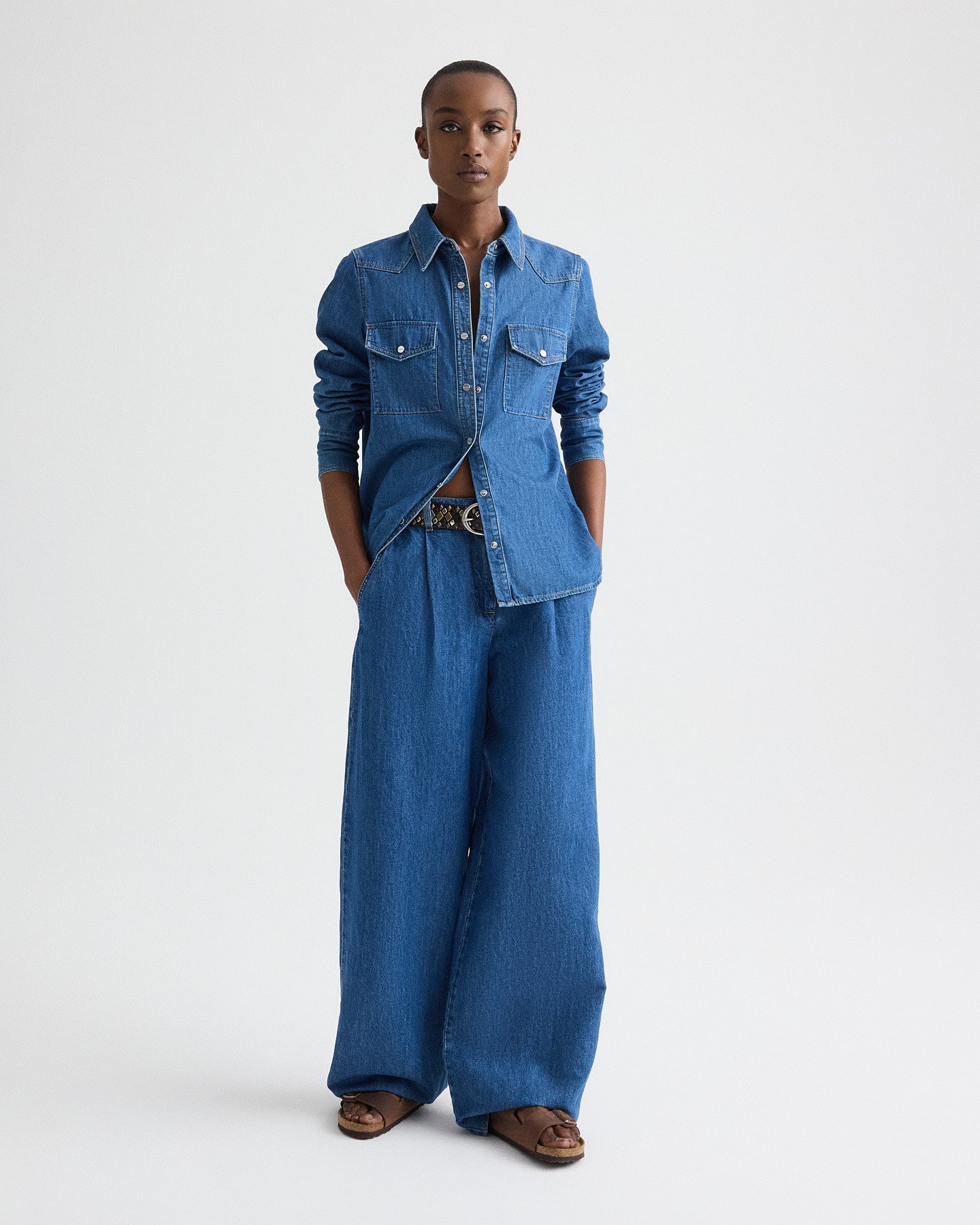 TWP Paris Rancher’s Daughter in Denim Shirting view 3