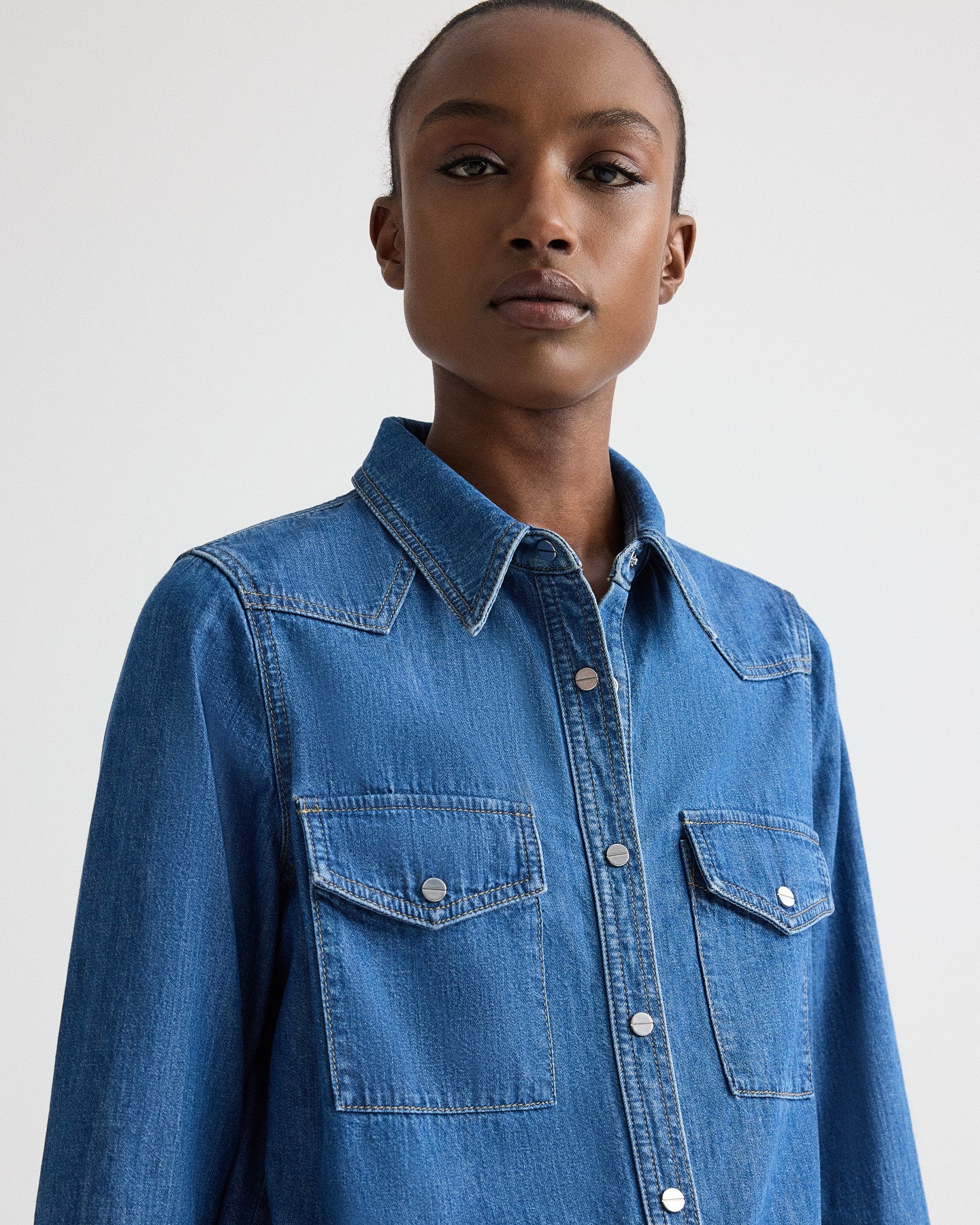 TWP Paris Rancher’s Daughter in Denim Shirting view 4