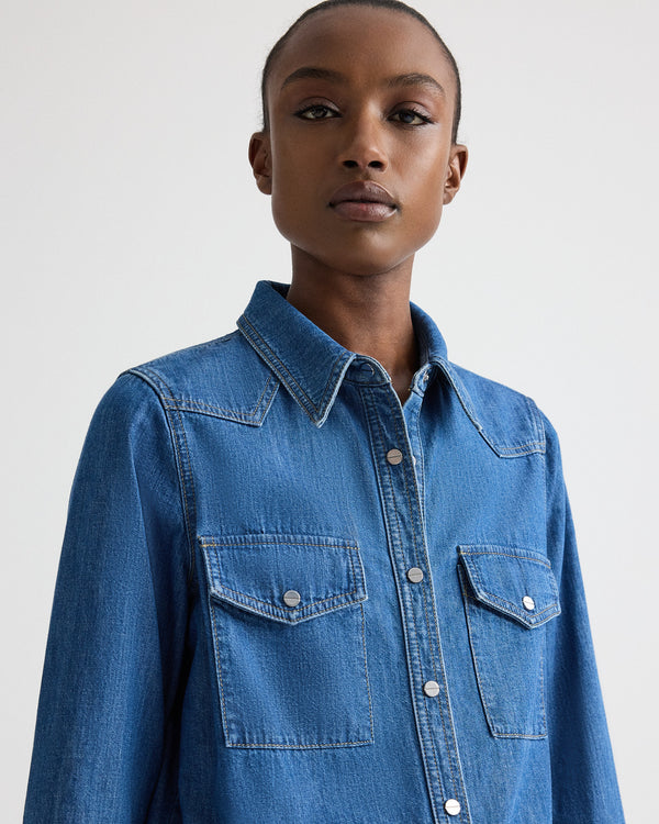 TWP Paris Rancher’s Daughter in Denim Shirting view 4