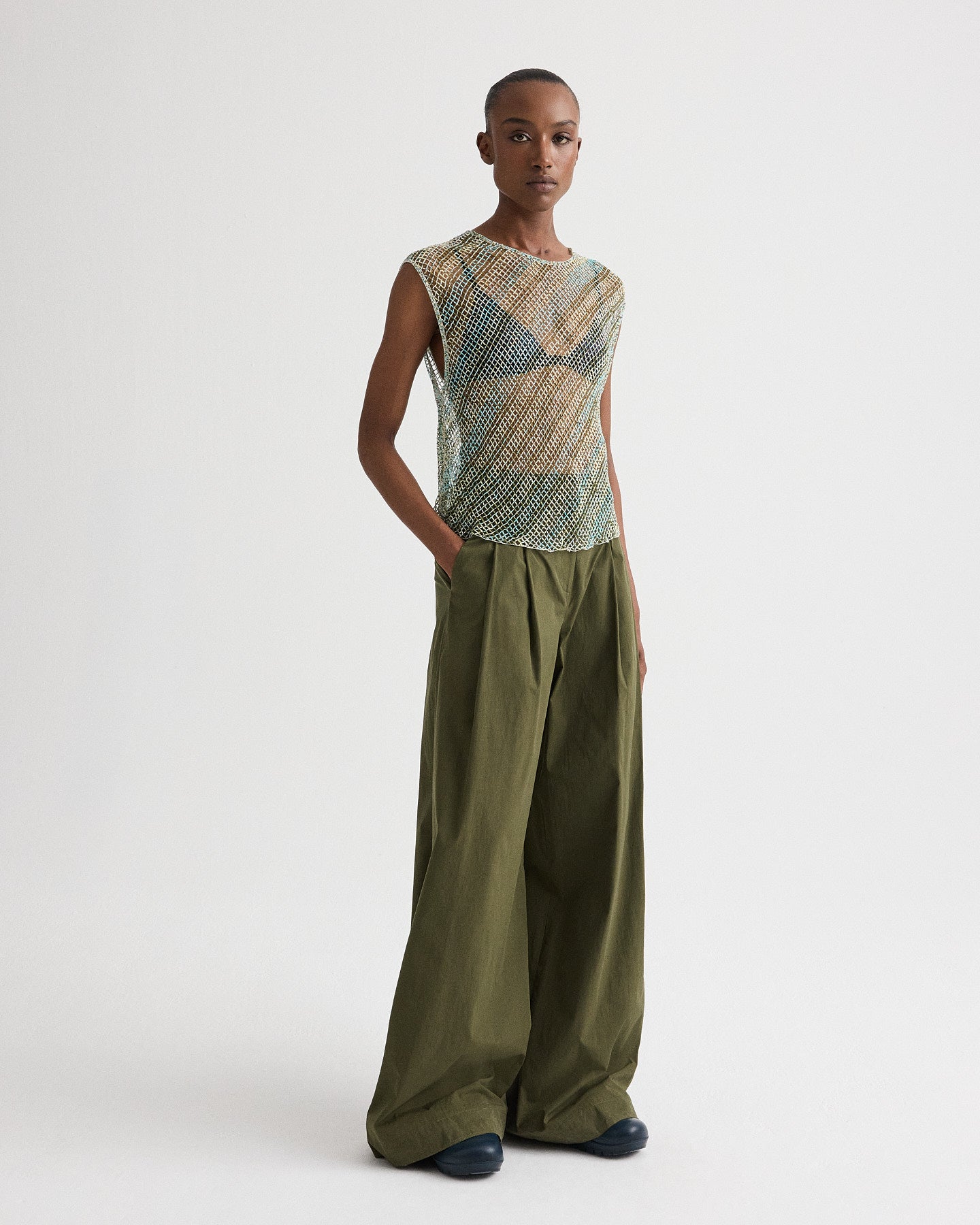 TWP Military Next Didi Pant with Raw Hem in Vintage Washed Poplin view 4
